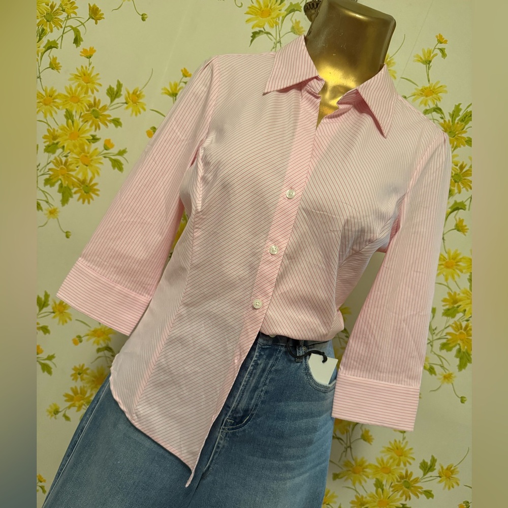Express Pink Striped Button-Up Blouse size S